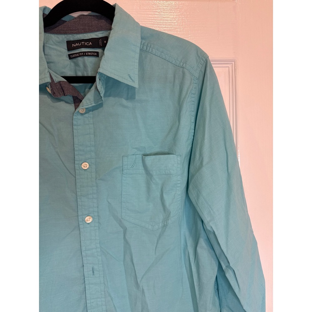 Nautica Classic Fit Stretch Button Down Shirt Long Sleeve Casual Medium
